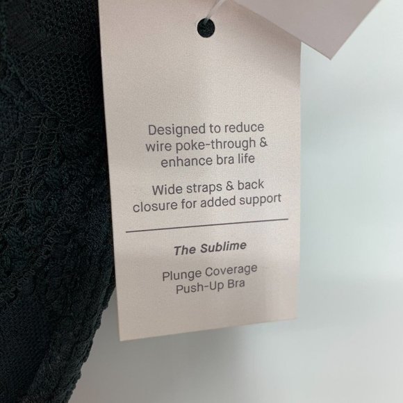 Auden Bra Womens 42DDD Black Sublime Lace Plunge Push-Up Underwire NWT - Picture 6 of 11